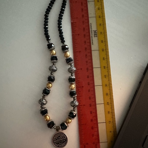 Black & Gold New Orleans Water Meter Necklace...who dat! - Picture 3 of 6